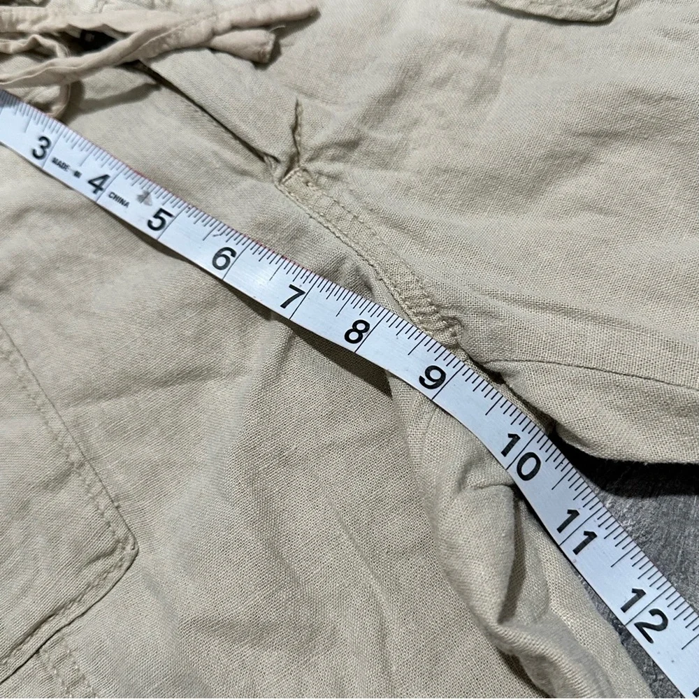 old navy Women's Cargo Pants beige baggy skater boho 90s 80s flared pants size 4 - Picture 4 of 8